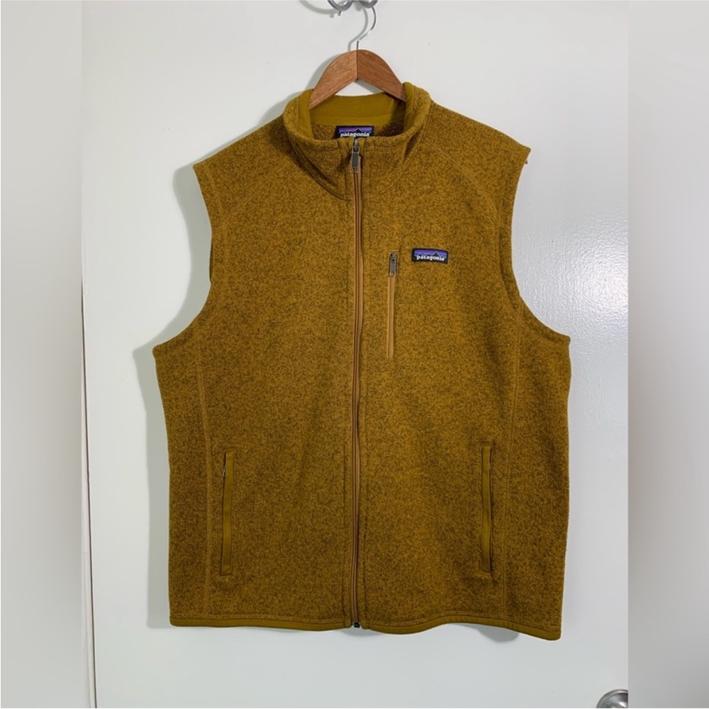 Patagonia, men’s, better sweater, mustard, vest, full zip. L